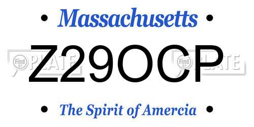 Z29OCP Massachusetts License Plate