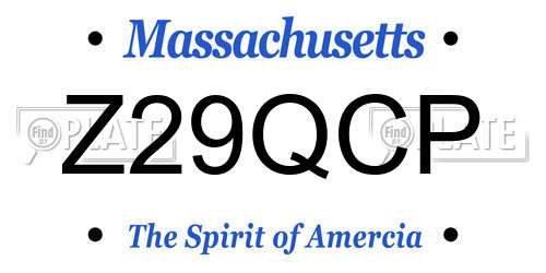 Z29QCP Massachusetts License Plate