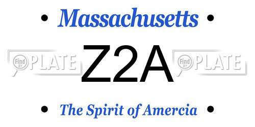 Z2A Massachusetts License Plate