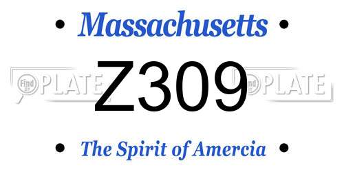 Z309 Massachusetts License Plate