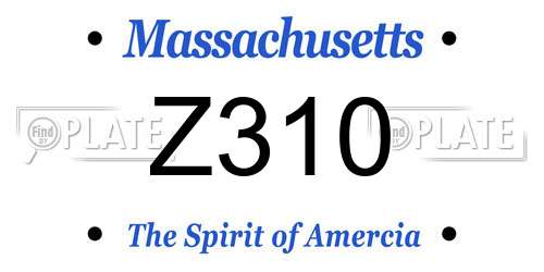 Z310 Massachusetts License Plate