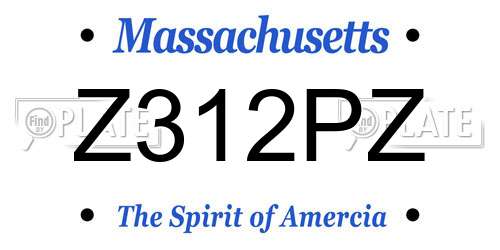 Z312PZ Massachusetts License Plate