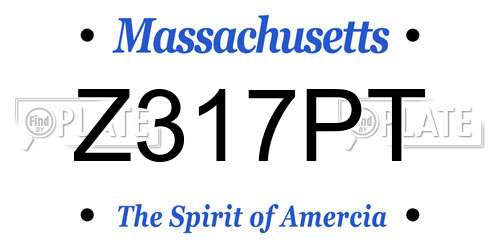Z317PT Massachusetts License Plate