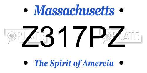 Z317PZ Massachusetts License Plate