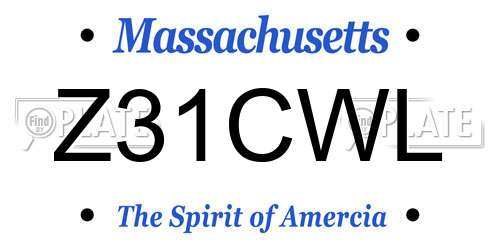 Z31CWL Massachusetts License Plate