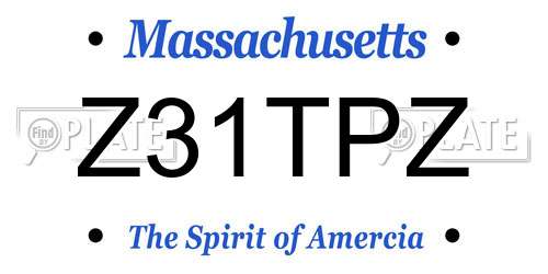 Z31TPZ Massachusetts License Plate