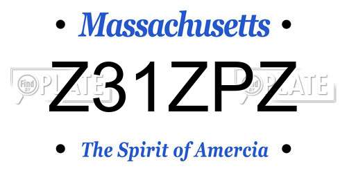 Z31ZPZ Massachusetts License Plate