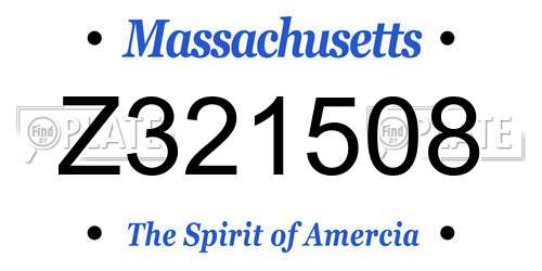 Z321508 Massachusetts License Plate