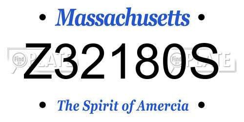 Z32180S Massachusetts License Plate