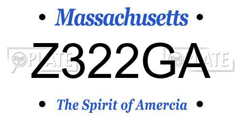 Z322GA Massachusetts License Plate