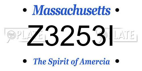 Z3253I Massachusetts License Plate