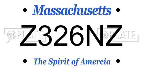 Z326NZ Massachusetts License Plate