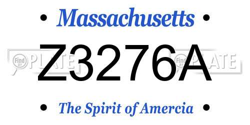 Z3276A Massachusetts License Plate