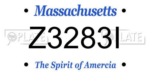 Z3283I Massachusetts License Plate