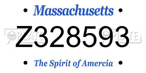 Z328593 Massachusetts License Plate