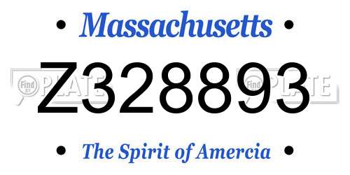 Z328893 Massachusetts License Plate