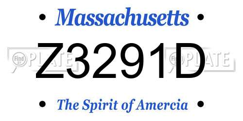 Z3291D Massachusetts License Plate