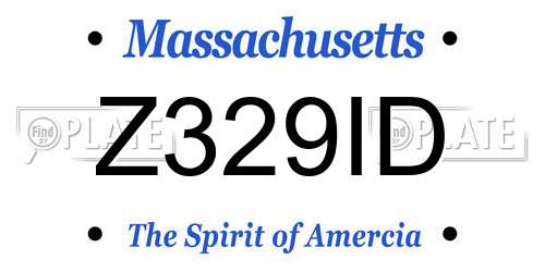 Z329ID Massachusetts License Plate