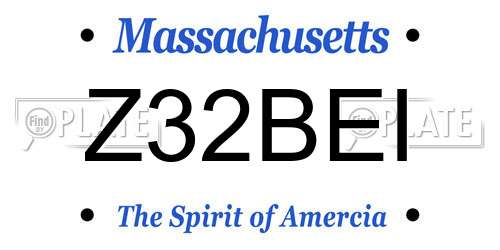 Z32BEI Massachusetts License Plate