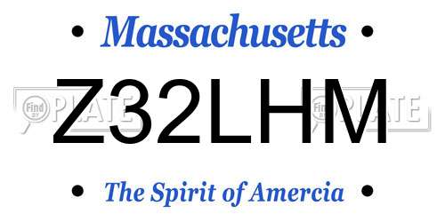 Z32LHM Massachusetts License Plate