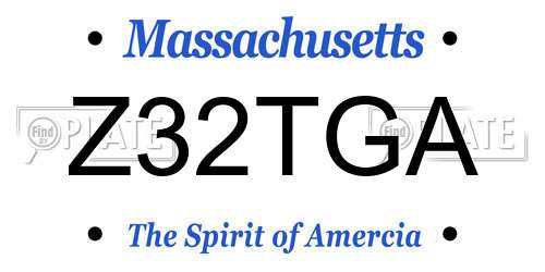 Z32TGA Massachusetts License Plate