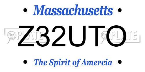 Z32UTO Massachusetts License Plate