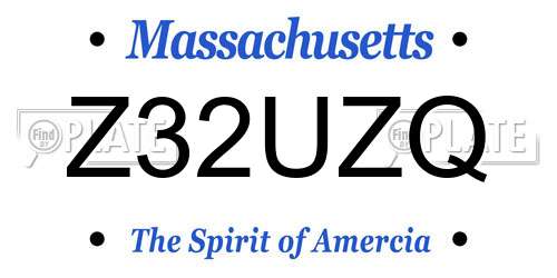 Z32UZQ Massachusetts License Plate