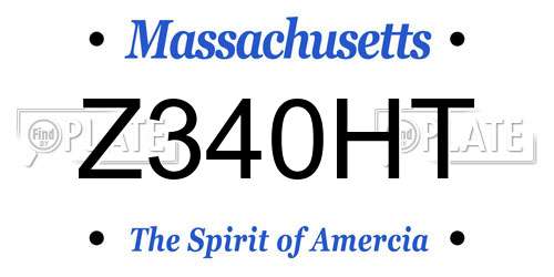 Z340HT Massachusetts License Plate