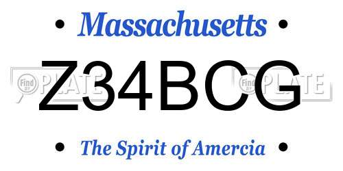 Z34BCG Massachusetts License Plate