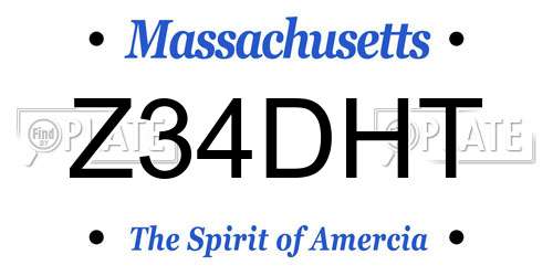 Z34DHT Massachusetts License Plate