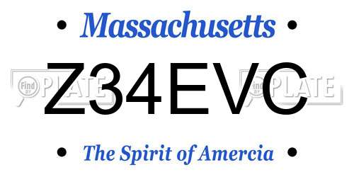 Z34EVC Massachusetts License Plate