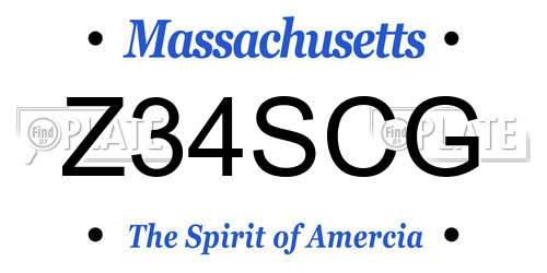 Z34SCG Massachusetts License Plate
