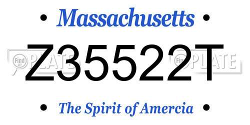 Z35522T Massachusetts License Plate