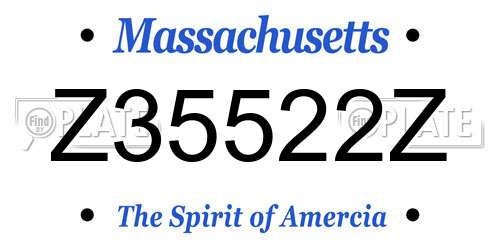 Z35522Z Massachusetts License Plate