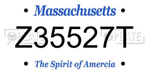 Z35527T Massachusetts License Plate