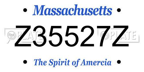 Z35527Z Massachusetts License Plate
