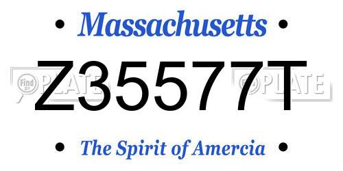 Z35577T Massachusetts License Plate