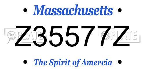 Z35577Z Massachusetts License Plate