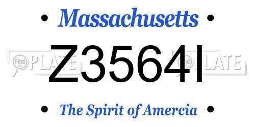 Z3564I Massachusetts License Plate