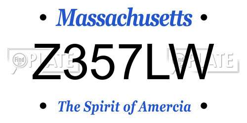Z357LW Massachusetts License Plate