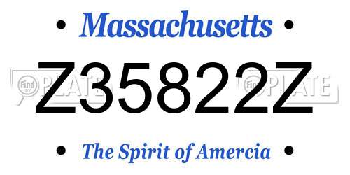 Z35822Z Massachusetts License Plate