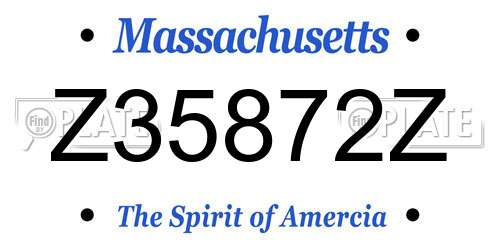Z35872Z Massachusetts License Plate