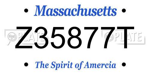 Z35877T Massachusetts License Plate