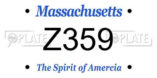 Z359 Massachusetts License Plate
