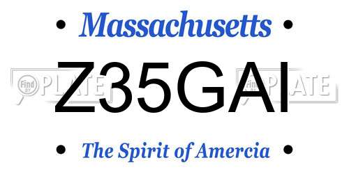 Z35GAI Massachusetts License Plate