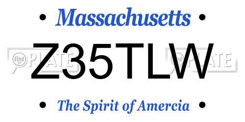 Z35TLW Massachusetts License Plate