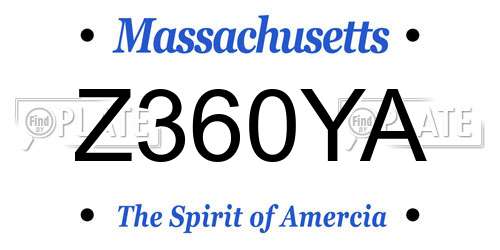 Z360YA Massachusetts License Plate