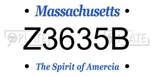 Z3635B Massachusetts License Plate