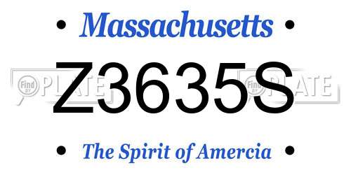 Z3635S Massachusetts License Plate