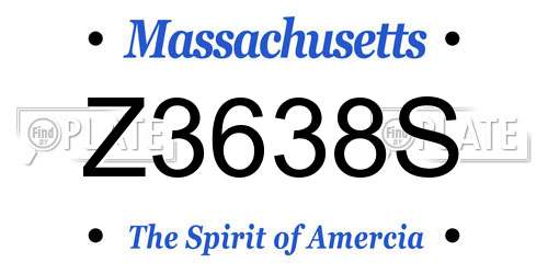 Z3638S Massachusetts License Plate